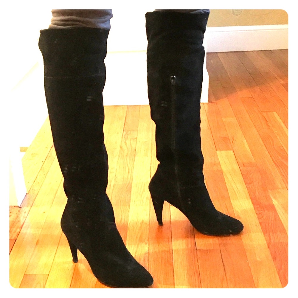 Steven tall black suede boots size 9